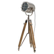 Nickel Industrial Spotlight Tripod Lamp - Thumb 1