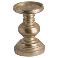 Antique Brass Effect Squat Candle Holder - Thumb 1
