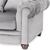 Grey Velvet Large Chesterfield Three Seater Sofa - Thumb 3