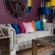 Grey Velvet Large Chesterfield Three Seater Sofa - Thumb 8