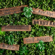 Aye' Up Rustic Wooden Message Plaque - Thumb 2