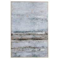 Large Abstract Grey Glass Image With Silver Frame - Thumb 1