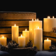 Luxe Collection Natural Glow 6 x 6 LED Ivory Candle - Thumb 4