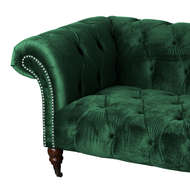 Emerald Velvet Chesterfield Three Seater Sofa - Thumb 2