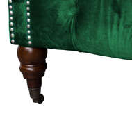 Emerald Velvet Chesterfield Three Seater Sofa - Thumb 3