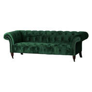Emerald Velvet Chesterfield Three Seater Sofa - Thumb 1