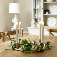 Silver Nickel Circular Antler Candelabra With Four Candle Ho - Thumb 3