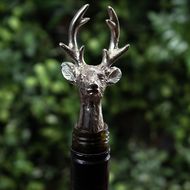 Silver Nickel Reindeer Bottle Stopper - Thumb 3
