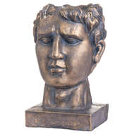 Antique Bronze Roman Head Planter Indoor Outdoor - Thumb 1