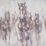 Wild Horses On Cement Board With Frame - Thumb 2