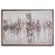 Wild Horses On Cement Board With Frame - Thumb 1