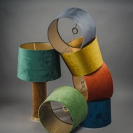 Grey Velvet Lamp And Ceiling Shade - Thumb 3