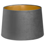 Grey Velvet Lamp And Ceiling Shade - Thumb 1