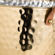 Brass Large Leather Handled Champagne Cooler - Thumb 3