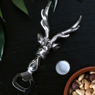 Silver Nickel Stag Head Detail Bottle Opener - Thumb 3