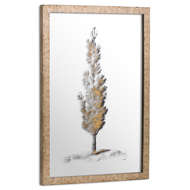 Antique Metallic Brass Mirrored Pine Wall Art - Thumb 1