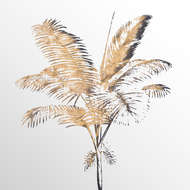 Metallic Mirrored Brass Palm Wall Art - Thumb 2