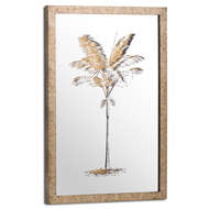 Metallic Mirrored Brass Palm Wall Art - Thumb 1