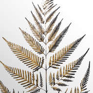 Metallic Mirrored Brass Fern Wall Art - Thumb 2