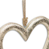 Gold Wooden Heart Hanging Decoration - Thumb 2