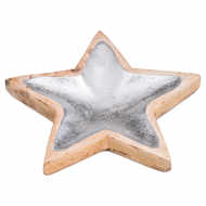 Wooden Star Dish With Metallic Detail - Thumb 1