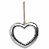 Large Casted Silver Cut Out Heart