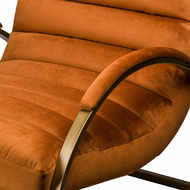 Burnt Orange And Brass Ribbed Ark Chair - Thumb 3