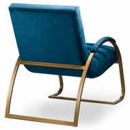 Navy And Brass Ribbed Ark Chair - Thumb 4