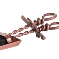 Copper Finish Hearth Tidy Set With Hand Turned Loop Handle - Thumb 2