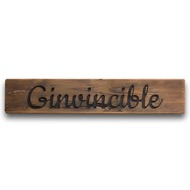 Ginvincible Rustic Wooden Message Plaque - Thumb 1