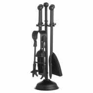 Ball Topped Companion Set In Black - Thumb 1