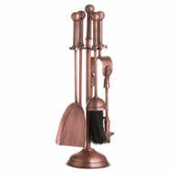 Ball Topped Companion Set In Copper - Thumb 2