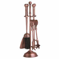 Ball Topped Companion Set In Copper - Thumb 1