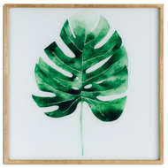 Cheese Plant Glass Image In Gold Frame - Thumb 1