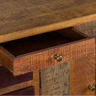 Multi Draw Reclaimed Industrial Chest With Brass Handle - Thumb 5