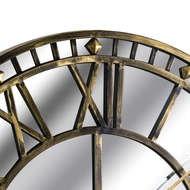 Large Antique Brass Mirrored Skeleton Clock - Thumb 2