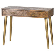 Havana Gold 2 Drawer Console Table - Thumb 1