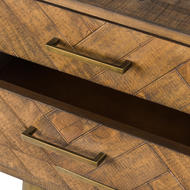 Havana Gold 3 Drawer Bedside Table - Thumb 2
