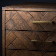 Havana Gold 3 Drawer Bedside Table - Thumb 3