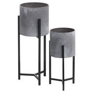 Set Of Two Concrete Effect Table Top Planter - Thumb 1