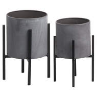 Set Of Two Cylindrical Table Top Planters - Thumb 1