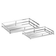 Set Of Two Rectangular Silver Bar Trays - Thumb 1