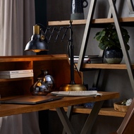 Black And Brass Adjustable Scissor Lamp - Thumb 5