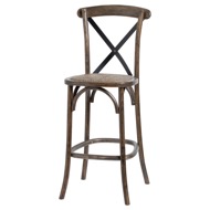 Oak Cross Back Bar Stool - Thumb 1