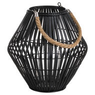 Black Rattan Large Convex Lantern - Thumb 1