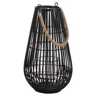 Domed Rattan Lantern With Rope Detail - Thumb 1