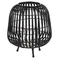 Black Rattan Bulbous Lantern - Thumb 1