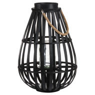 Domed Wicker Lantern With Rope Detail - Thumb 1
