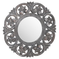 Brinley Antique Metallic Circular Mirror - Thumb 1