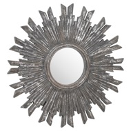 Circular Antique Metallic Burst Mirror - Thumb 1